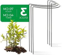 Tuteur métallique - Support pour plantes - Tuteur - Forme semi-circulaire - 40 cm x 70 cm - Vert