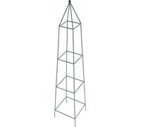 Tuteur/treillis de jardin - Obélisque/colonne pyramidale - Métal - Pour rosiers grimpants et plantes grimpantes - Hauteur 120 cm - Vert foncé