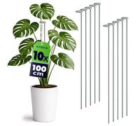 Tuteurs KADAX 100 cm, lot de 10, tuteurs en acier, supports pour plantes en pot, tiges métalliques pour stabiliser les tiges et les fleurs