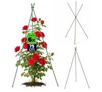 Tuteurs KADAX pour plantes grimpantes, 75 cm, lot de 6, tuteurs métalliques avec revêtement plastique résistant aux intempéries, treillis pour jardin, serre et potager surélevé