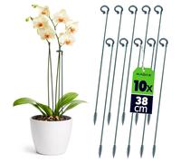 Tuteurs pour fleurs KADAX 38 cm, lot de 10, tuteurs pour orchidées destinés à stabiliser les tiges et les fleurs, tuteurs en fibre de verre et plastique, support pour orchidées