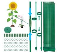 Tuteurs pour Plantes 115 Pièces avec 20 Tuteur Plante, 40 Tiges Plantes Clips,15 Tiges Tube d'extension, 1M Bande Velcro, Tuteur Tomate Jardin,Orchidée,Monstera,Plante Grimpante Exterieur Interieur