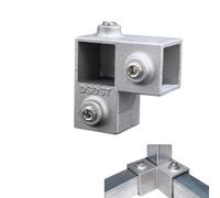 Tutoy Lot de 2 raccords de tuyau en acier galvanisé - 20 x 20 mm - Joint fixe sans soudure - Raccord de tube carré en alliage d'aluminium pour abri de jardin et cadre (20 x 20 mm connecteur 3D à trois