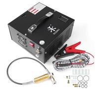 TUXING Compresseur d'air PCP 4500Psi, Compresseur d'air ajustable haute pression alimenté par voiture 12V DC ou maison 220V AC avec adaptateur (inclus), Pompe pour Scuba Tank