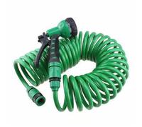 Tuxxjzm - Tuyau d'arrosage avec retour - Tuyau d'arrosage flexible - Tuyau anti-retour - Tuyau d'arrosage auto-enroulable avec raccords pour l'extérieur, buse de pulvérisation à 7 motifs