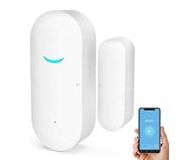 Tuya - Capteur de porte et fenêtre WiFi - Alarme intelligente avec application de notification gratuite - Système d'alarme de sécurité domestique - Aucun hub requis - Compatible avec Alexa