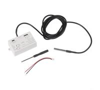 Tuya Capteur de température et d'humidité intelligent avec sonde en acier inoxydable pour télécommande à contact sec automatique Boîtier ABS blanc 62 x 49 x 90 mm Modèle A avec câble de 1 mètre inclus