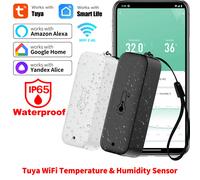 Tuya - capteur de température et d'humidité WiFi, étanche IP65, thermomètre intelligent, télécommande, application, fonctionne avec Google Assistant Alexa