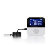 Tuya Capteur de température WiFi avec sonde externe étanche, moniteur intelligent de température et d'humidité avec écran LCD rétroéclairé, alarme buzzer et alerte de notification d'application