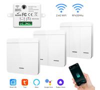 Tuya - commutateur Wifi RF433 Mhz pour maison intelligente, bouton 1/2/3 gangs, Signal fort, télécommande sans câblage, fonctionne avec Alexa Google 1Switch1 Receiver