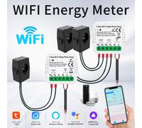 Tuya - compteur d'énergie intelligent WiFi, pince double Phase, compteur d'électricité, transformateur de courant, maison intelligente, compteur bidirectionnel, contrôle par application 2CH