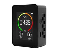 Tuya - Détecteur Intelligent De Qualité L'air 6 en 1, WiFi, CO2 PM2.5 TVOC CH2O, Température Et D'humidité, Application for Téléphone Portable, Télécommandes(CO2 Detector Black)