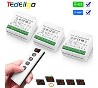 Tuya - interrupteur de rideau aveugle WiFi Smart Life, avec télécommande RF433, pour volet roulant électrique, Google Home, Alexa, maison intelligente 5RC 1RM