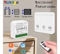 Tuya - interrupteur de rideau intelligent WiFi, Module de volet roulant, télécommande RF 433MHz, fonctionne avec Alexa Google Home Assistant 1module 1remote
