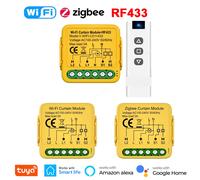 Tuya - interrupteur intelligent pour moteur de rideau, ZigBee, WiFi RF433, 3 Options, stores roulants, moteur de volet, contrôleur vocal pour Alexa Google WiFi RF433