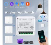 Tuya - interrupteur intelligent WiFi RF 433MHz, 1/2/3 gang, panneau mural sans fil, 16A/20A, fonctionne avec Alexa Google Assistant pour lampe LED 1Receiver1Switch 20A
