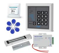 Tuya Kit de système de contrôle d'accès WiFi Intelligent,1000 utilisateurs | RFID/clavier, serrure magnétique 280 kg,alimentation électrique, bouton de sortie, 5 porte-clés 125 kHz, installation facile