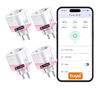 Tuya Matter Prise Wi-Fi avec compteur d'électricité, prise intelligente | Prise intelligente 16 A avec compteur d'électricité, minuterie et minuterie, mesure de la consommation en temps réel