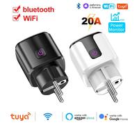 Tuya - prise intelligente ue, WiFi, Bluetooth, 20a, surveillance de l'alimentation, minuterie, Compatible avec Google Home, Alexa SmartThings 20A BLACK