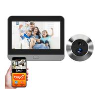 Tuya Smart 3MP 140 ° grand Angle de vue Mini judas numérique visionneuse WiFi IR PIR détection sonnette caméra de porte Alexa Google Alexa Door Cam 32G