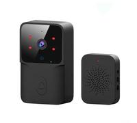Tuya Sonnette vidéo sans fil WiFi HD Caméra PIR Détection de mouvement Smart Interphone Sécurité pour système de surveillance d'entrée de maison (Noir)