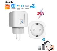 Tuya wifi prise intelligente AI prise de télécommande de téléphone portable vocal, 20A avec mesure de puissance