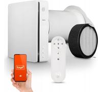 Tuya WiFi Unité de récupération de chaleur murale Télécommande Filtre 60 m3/h Ventilateur 3 vitesses