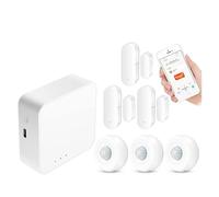 TUYA WiFi ZigBee Bluetooth Smart Accueil Système d'alarme Système d'alarme Ouverte Hub Smart Life Smart Life App Travail à Distance(A 600MAH)
