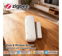 Tuya Zigbee - capteur de porte intelligent, capteur de Contact, fenêtre, porte, détecteur d'ouverture et de fermeture, dispositif de Protection de sécurité domestique, fonctionne avec Z2MQTT Zigbee
