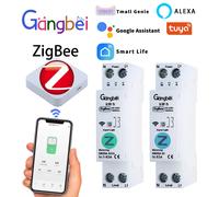 TUYA ZigBee disjoncteur intelligent commutateur intelligent 1P 63A Rail DIN pour maison intelligente télécommande sans fil commutateur WiFi par APP Gangbei