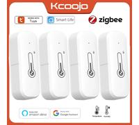 Tuya Zigbee3.0 capteur de température et d'humidité thermomètre hygromètre APP alarme à distance fonctionne avec Smart Life Alexa Google Alice 3 Pieces