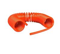 Tuyau à air à ressort en PU haute pression 3/6/9/12/15 m, tuyau de compresseur en spirale, outil télescopique pneumatique en polyuréthane(6x4mm Orange,15 Meters)