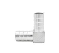 Tuyau cannelé à 90° en acier inoxydable 304, raccord coudé en forme de L, utilisé for la transformation des aliments et les tuyaux sanitaires.(20mm)