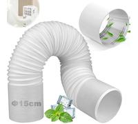 Tuyau Climatiseur Mobile avec Connecteur Ø15cm Longueur 1.5m Kit Tuyau Rallonge Flexible Évacuation Tube Échappement