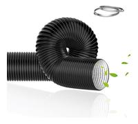 Tuyau Climatiseur Mobile,Tuyau de Ventition 150 mm,300 cm Tuyau Evacuation en PVC Aluminium Gaine Noir