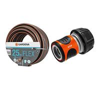 Tuyau Comfort Flex de Gardena 19 mm (3/4"), 25 M : Tuyau d'Arrosage Flexible et Indéformable avec Profilé Power-Grip & Raccord d'Arrosage Aquastop 19 mm (3/4") : Connecteur Enfichable avec Aquastop