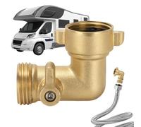Tuyau coudé à 90 degrés | 3/4" 19 mm GHT - Raccord de tuyau pour eaux usées - Pour extérieur, chemin latéral, balcon, jardin, camping-car, caravane, camping et arrière-cour