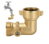 Tuyau coudé à 90° - Raccord de tuyau de 3/4" pour robinet - Collecteur de tuyau robuste - Pour extérieur, chemin latéral, balcon, jardin, camping-car, caravane, camping et arrière-cour