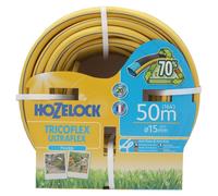 HOZELOCK - Tuyau Tricoflex Ultraflex Ø 15mm (5/8") 50 M : Tuyau d'Arrosage Souple, Résistant aux Intempéries, Anti-Vrille et Anti-Torsion, 40% PVC Recyclé [117024]