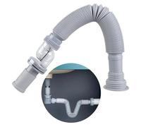 Tuyau d ' évacuation d ' évier avec corps flexible, Sewer pipe | Forme de drainage pliable, structure de chambre latérale transparente, acheminement direct de l ' eau de la sortie de
