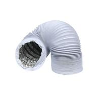 Tuyau d’Évacuation Flexible Double Couche 125mm, Conduit PVC Aluminium pour Climatiseur Mobile, Isolation Thermique et Acoustique, Longueur Réglable 260mm à 3/6m avec Câble Acier (12.5cm*3m)
