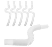 Tuyau D’évacuation Ondulé Blanc PVC pour Bac Shampoing, 6 Pièces | Structure Extensible à Large Diamètre, Installation Simple, Écoulement Rapide, pour Lavabos et Bassins