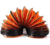 Tuyau d'aération - Tuyau spiralé flexible - Diamètre 30 cm - Longueur 5 m - PVC/nylon - Température -25–85 °C - Pression 8000 Pa - Épaisseur 0,35 mm - Orange
