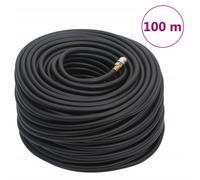 Tuyau d'air hybride The Living Store, noir, 100 m, en caoutchouc et PVC