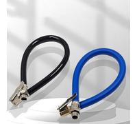 Tuyau d'air précis pour les applications de gonflage des pneus avec adaptateur en spirale en métal à tête en cuivre et tube en silicone résistant à la déformation (alliage noir de 12,5 mm)