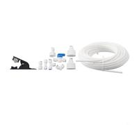 Tuyau d'alimentation en eau blanche de 15 m avec 11 connecteurs à pousser pour réfrigérateur, machine à glaçons et distributeur de glaçons Tuyau flexible en plastique (15 m)
