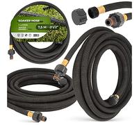 Tuyau d'arrosage 1/2" 7,5 m - Noir - Flexible au-dessus et souterrain - Tuyau goutte à goutte pour tuyau d'arrosage de jardin - Tuyau d'arrosage Micro-Drip