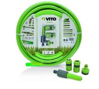 Tuyau d'arrosage 19mm 25m KIT PVC lance multi jet+ 2 raccords + nez de robinet VITO