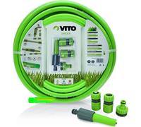 Tuyau d'arrosage 19mm 25m KIT PVC lance multi jet+ 2 raccords + nez de robinet VITO