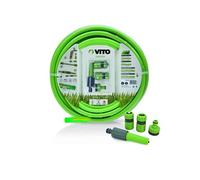 Tuyau d'arrosage 19mm 25m KIT PVC lance multi jet+ 2 raccords + nez de robinet VITO